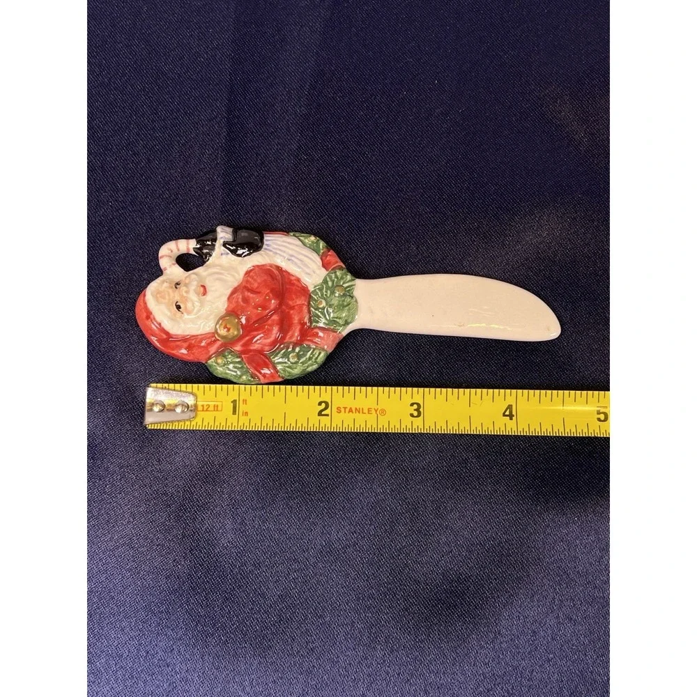 Fitz and Floyd Night Before Christmas Santa Ceramic Spreader Knives Set of 2